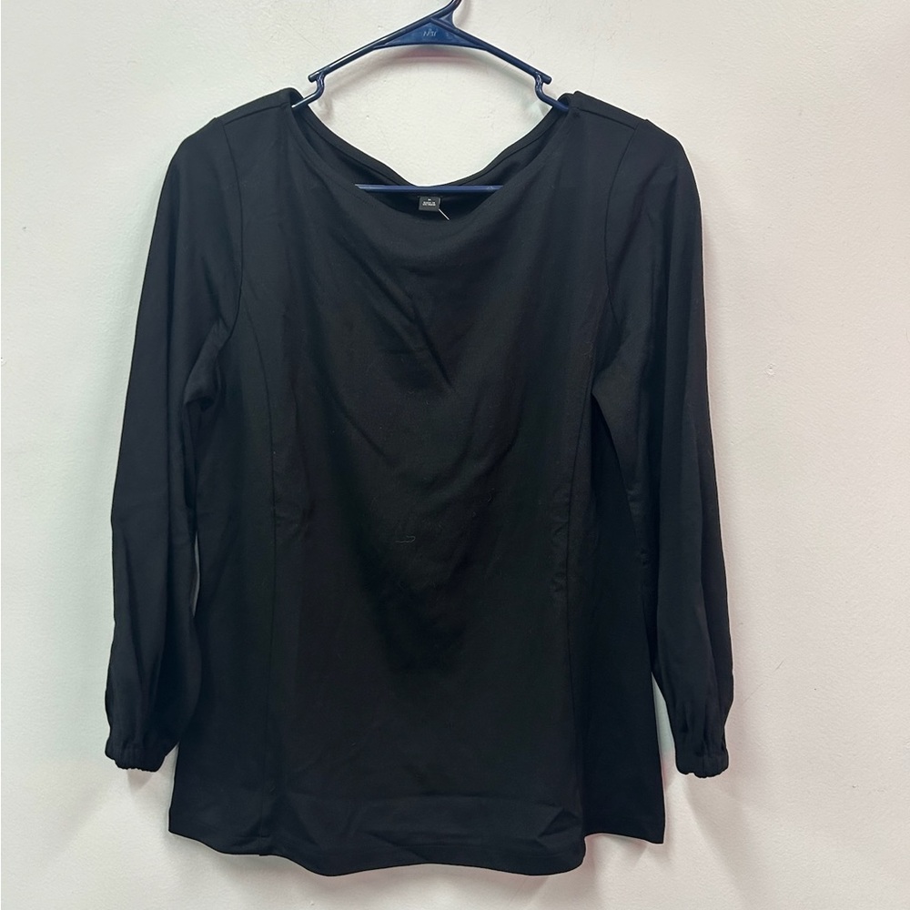 Ann Taylor Black 3/4 Sleeve Blouse Size Medium